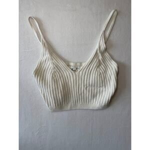 Newberry Custom Womens Tank Top Sweater Knit‎ Cropped Cream Size Large New